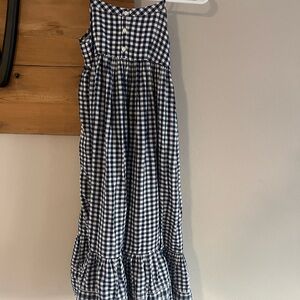 Girls Navy and White Gingham Dress - Ralph Lauren